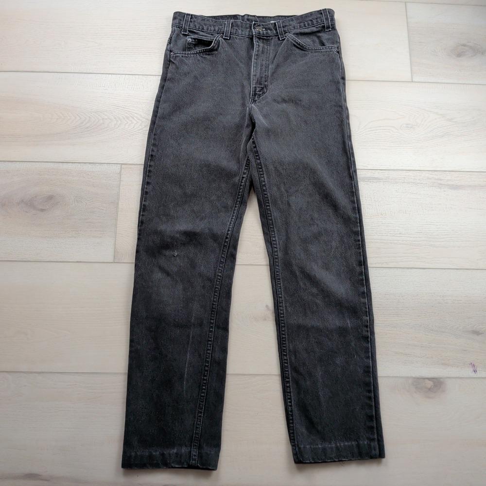 VTG Levis 505 Orange Tab Jeans Mens 32x34 (Fits 31x30) Washed Black Straight 90s